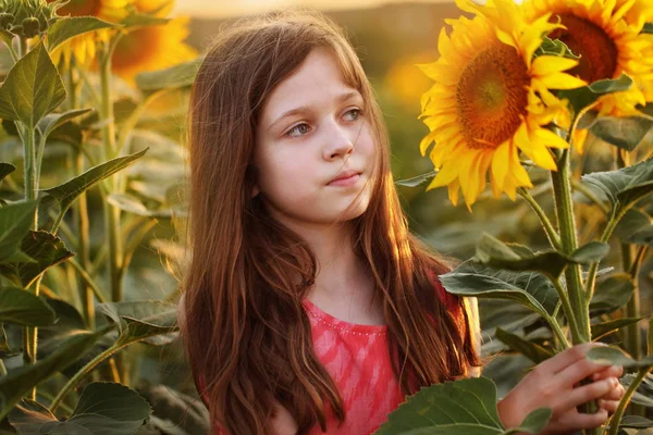 Kız bir ayçiçeği tutuyor