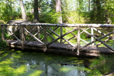 Ahşap köprü. Newfoundland havuzları.