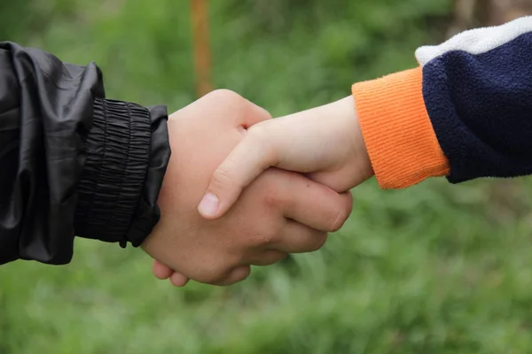 Mani Del Ragazzo Tengono Bastone Bastone Nelle Mani Ragazzo — Foto Stock