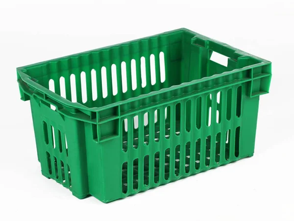 Plastic Food Basket White Background — Stock Photo, Image