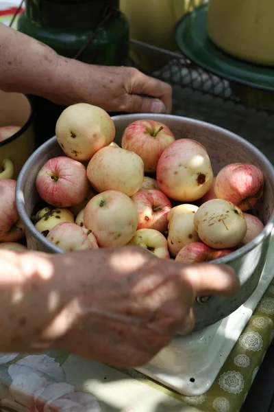 Broken apples at the cottage