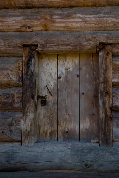 Porta Madeira Com Fechadura Ferro — Fotografia de Stock