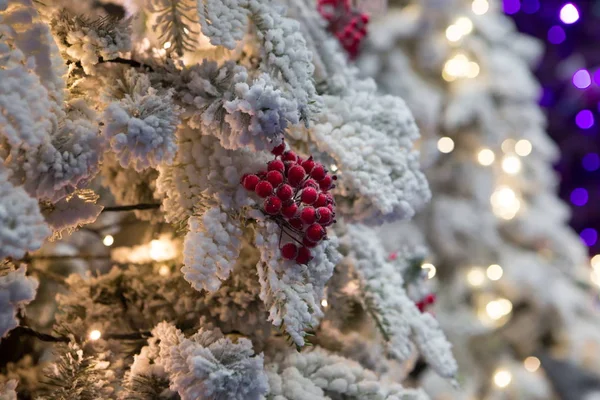 Χιόνι Σκεπασμένο Χριστουγεννιάτικο Δέντρο — Φωτογραφία Αρχείου