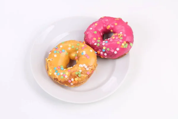 Donuts Witte Achtergrond — Stockfoto