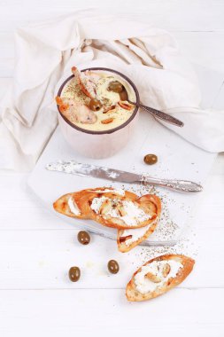 Fransız püre çorba ve peynir sandviç