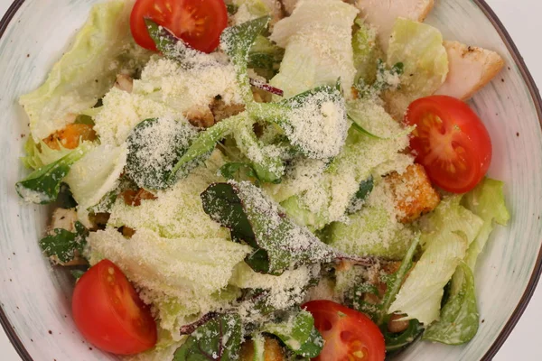 Filé Frango Assado Com Salada Especiarias — Fotografia de Stock