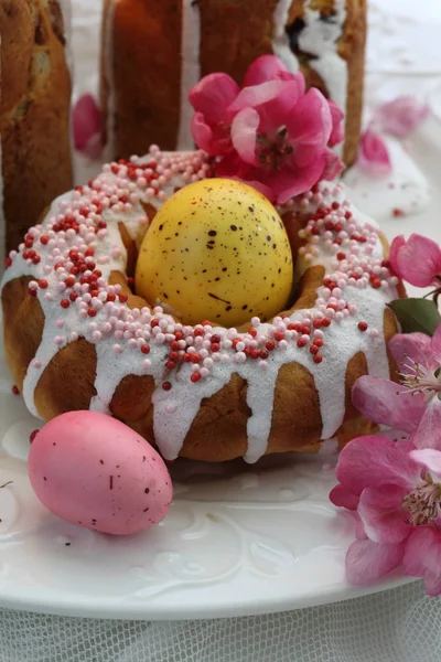 Torta Pasqua Fiori Mela Paradiso — Foto Stock