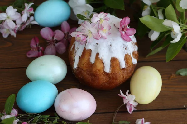 Paskalya Pastası Yumurta Paskalya Kompozisyonu — Stok fotoğraf