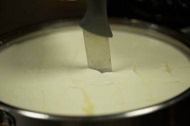 Peynir tanesi oluşturma işlemi. Yemek Lik ev yapımı peynir