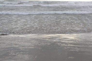 deniz dalgası kumlu kıyıya doğru akar