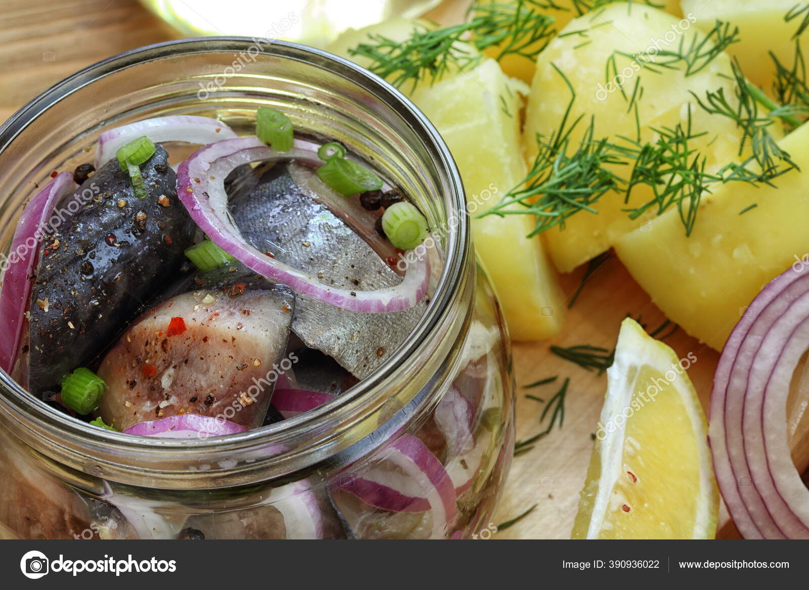 Mackerel Brine Sunflower Oil Pepper Spices — Stock Photo © DmZo 390936022