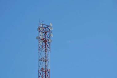Tower Base Transceiver Station, a wireless communication support facility for broadcasting, television, radio and telecommunications clipart
