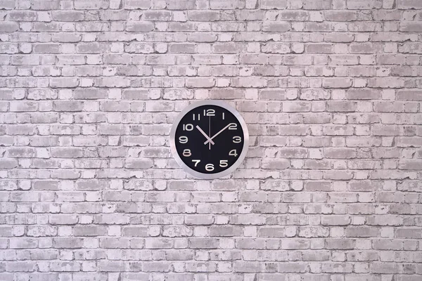 Horloge Sur Mur Briques — Photo