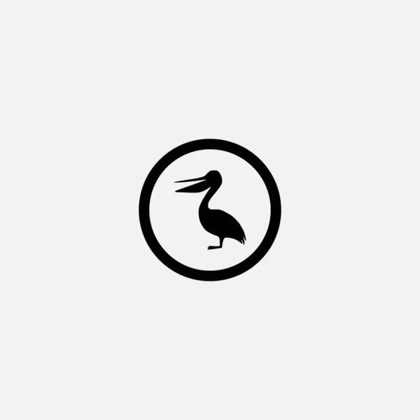 Pelikan Vogel Grafisches Element Illustration Vorlage Design — Stockvektor