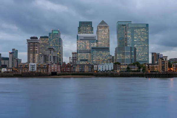 Irodaházak Canary Wharf Kereskedelmi Pénzügyi Központ Isle Dogs London Int — Stock Fotó