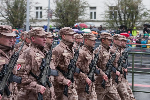 Avrupa Street Prag Ekim 2018 Asker Çek Ordu Yürüyüşe Üzerinde — Stok fotoğraf