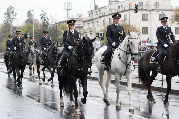 Європейський Вулиці Прага Жовтень 2018 Монтується Поліції Чехії Військовому Параді — стокове фото