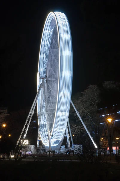 Ruota Panoramica Natale Piazza Moravia All Avvento Dicembre Brno Repubblica — Foto Stock