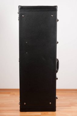 Canlı ro katta elektrik gitar için siyah deri çanta