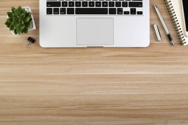 Üst Görünüm Ahşap Ofis Masası