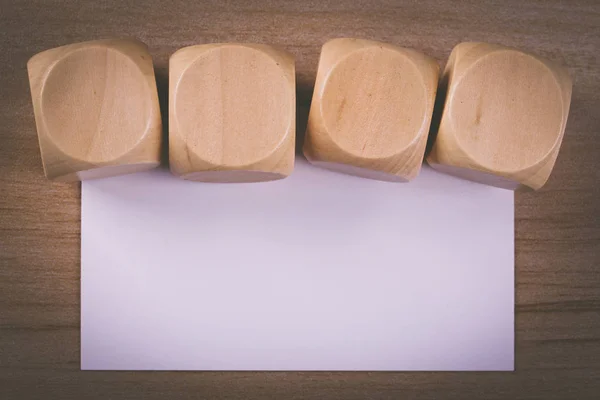 Blank Wood Blocks and White Card — Stock Photo, Image