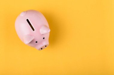 Sarı Arka Planlı Piggy Bank