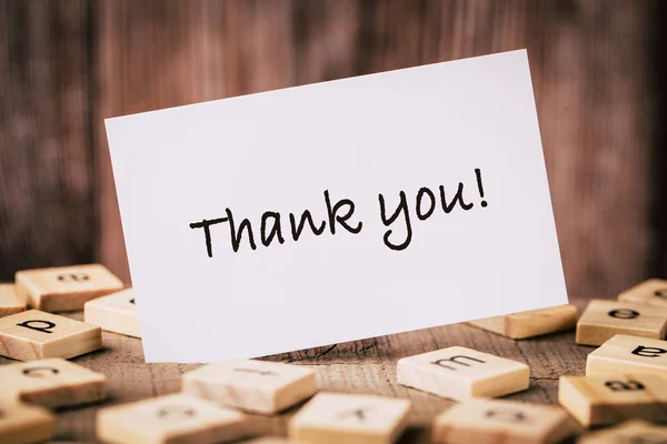 Thank You Text With Wooden Background — Stock Photo, Image