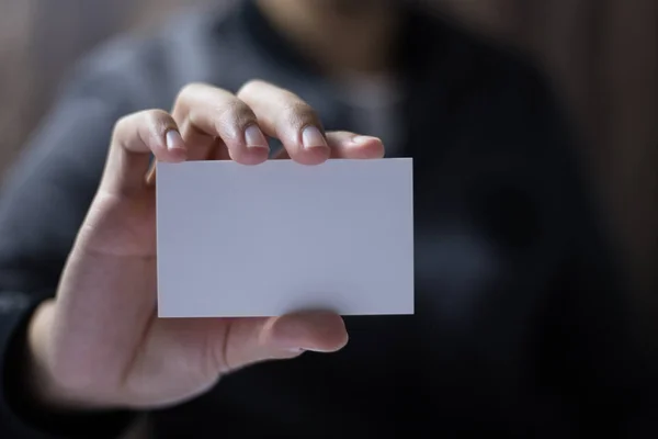 Holding Blank Card — Stock Photo, Image