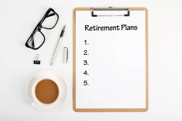 Список пенсійних планів — стокове фото