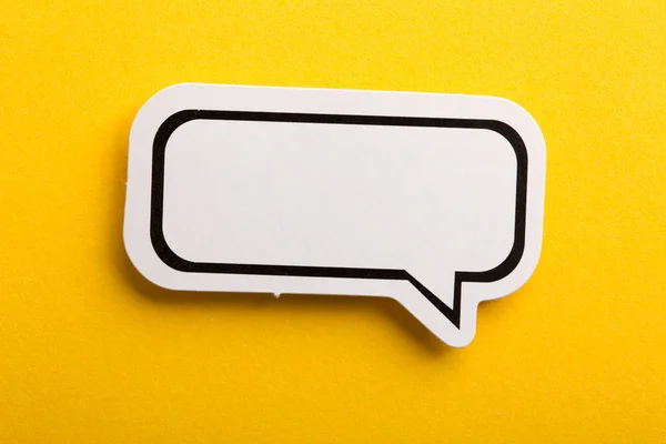 Speech Bubble Isolated On Yellow Background — Stock Photo, Image