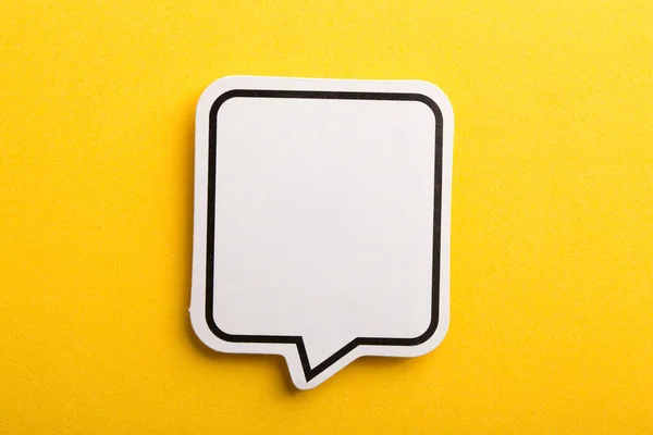 Speech Bubble Isolated On Yellow Background — Stock Photo, Image