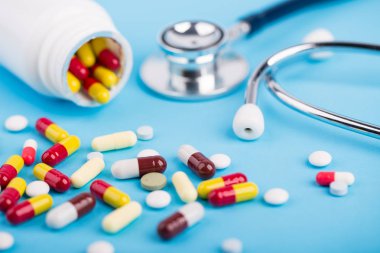 Tıp Ve Stetoskop Mavi