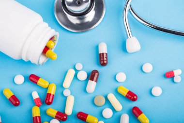 Tıp Ve Stetoskop Mavi