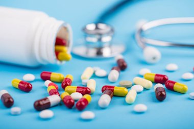 Tıp Ve Stetoskop Mavi