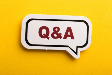 Soru Ve Cevap Konuşma Balonu Sarı Yalıtılmış