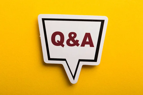 Question And Answer Speech Bubble Isolated On Yellow