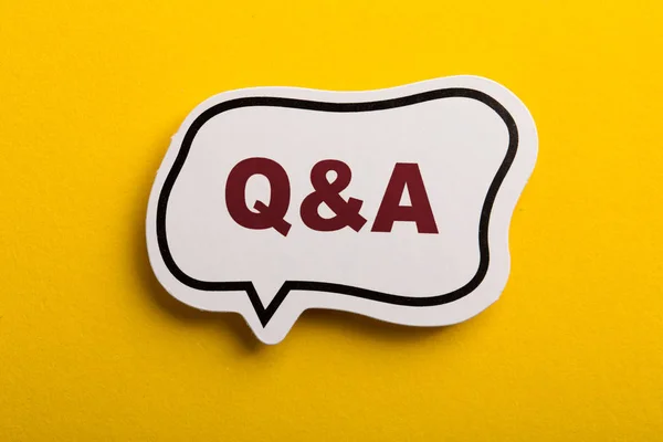 Question And Answer Speech Bubble Isolated On Yellow