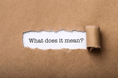 What Does It Mean Concept