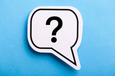 Soru İşareti Konuşma Balonu Mavi Yalıtılmış