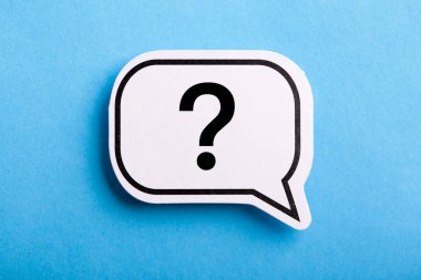 Soru İşareti Konuşma Balonu Mavi Yalıtılmış