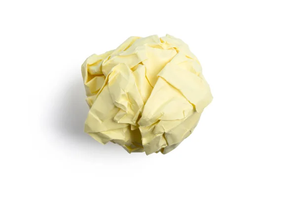 Crumpled Paper Ball Isolated — Stock Photo, Image