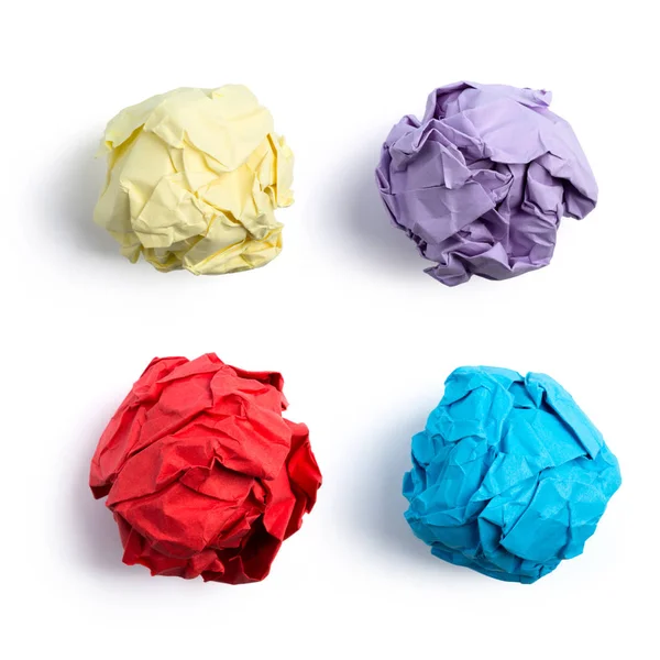 Collection Of Colorful Crumpled Paper Balls — Stock Photo, Image