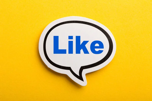 Like Speech Bubble Isolated On Yellow Background — Stock Photo, Image