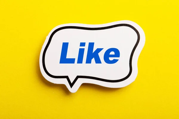 Like Speech Bubble Isolated On Yellow Background — Stock Photo, Image