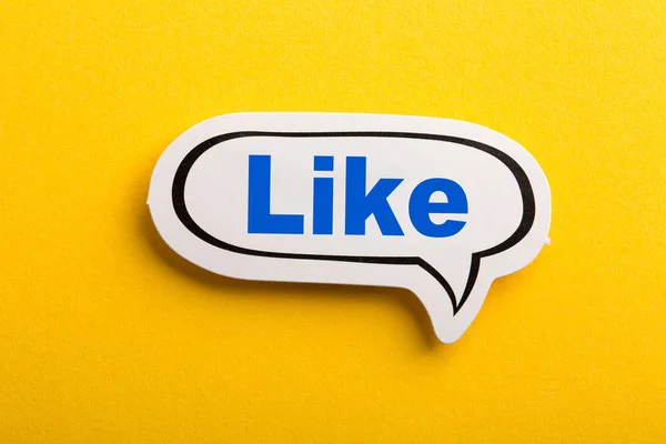 Like Speech Bubble Isolated On Yellow Background — Stock Photo, Image