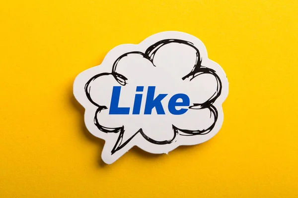 Like Speech Bubble Isolated On Yellow Background — Stock Photo, Image