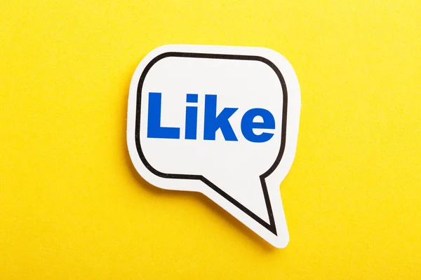 Like Speech Bubble Isolated On Yellow Background — Stock Photo, Image