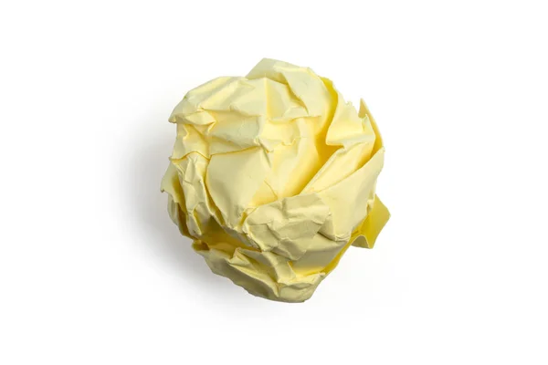 Buruşuk kağıt topu izole — Stok fotoğraf