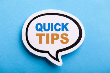 Hızlı İpuçları Konuşma Bubble Mavi Yalıtılmış