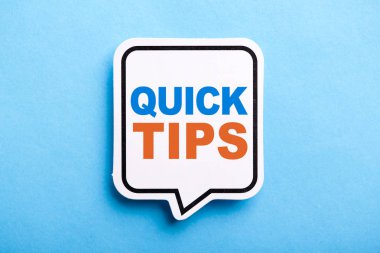 Hızlı İpuçları Konuşma Bubble Mavi Yalıtılmış